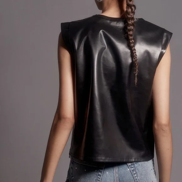 PORRIDGE Faux Leather Top via ANTHROPOLOGIE - Picture 2 of 6